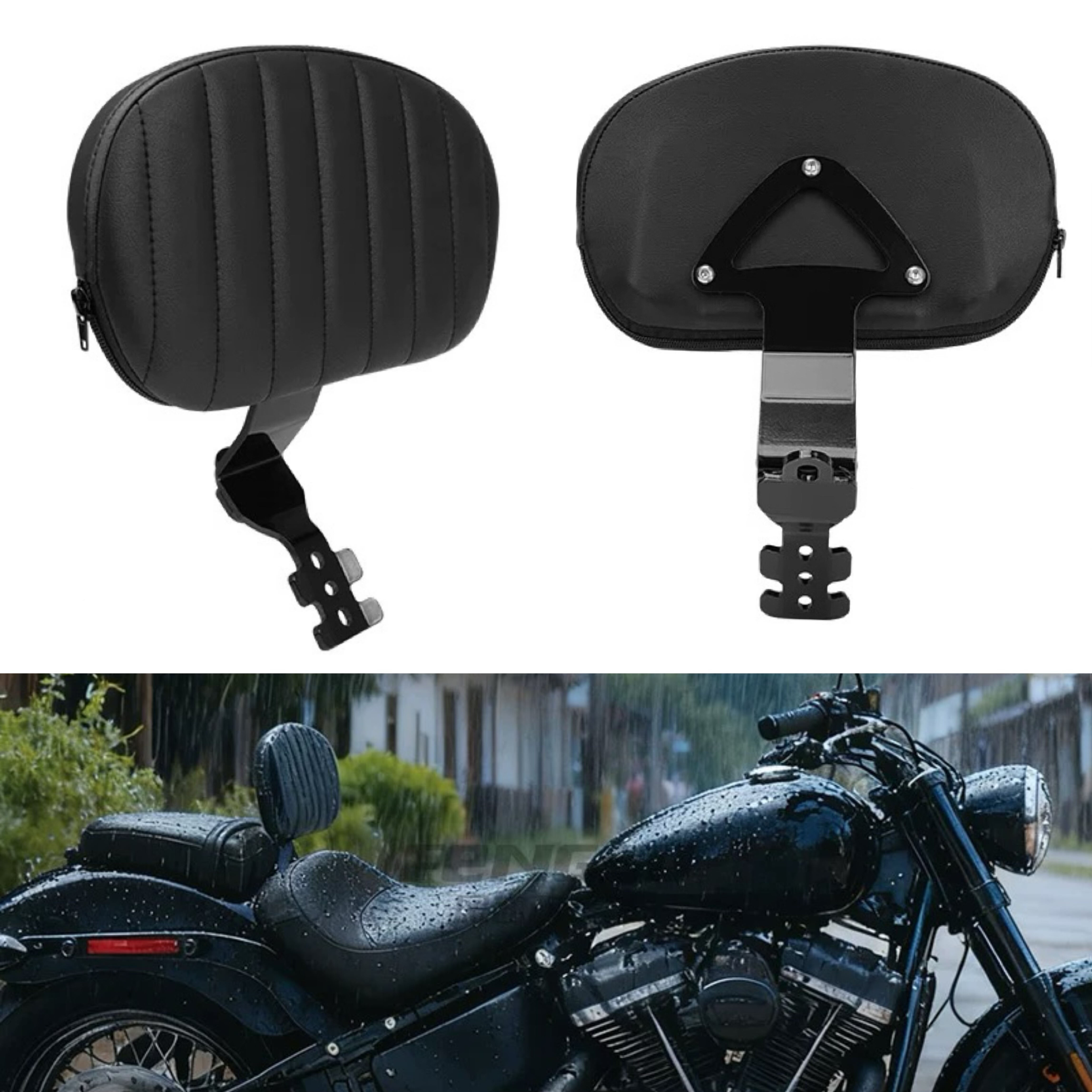 适用哈雷软尾标准街霸改装中靠背驾驶靠背无损安装司机靠背18-25