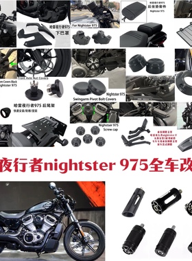 哈雷夜行者nightster 975改装后脚踏后座挂挡头 水箱网盖帽加高码