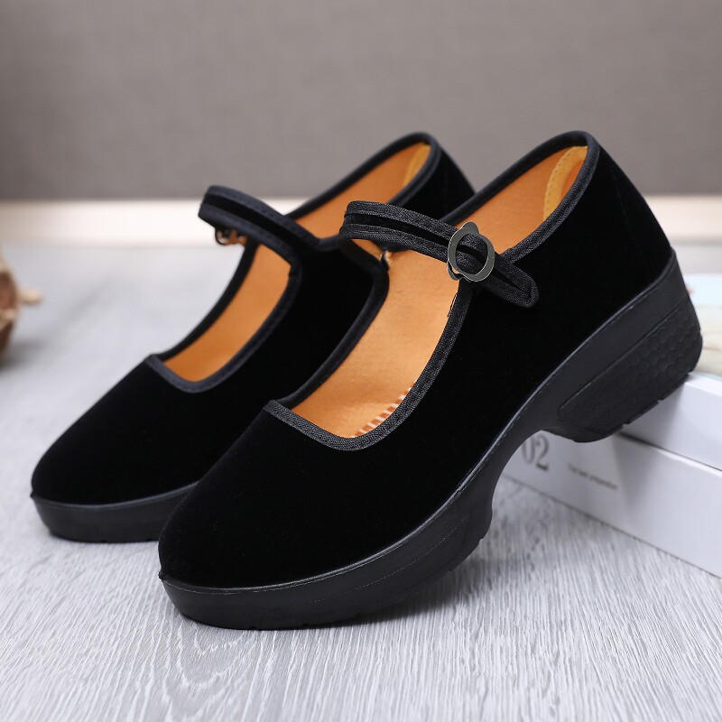 老北京布鞋女鞋防滑软底舞蹈鞋酒店黑色工作布鞋厚底广场舞跳舞鞋,女鞋,传统布鞋,淘宝优惠券,粉丝福利购,淘宝优惠卷