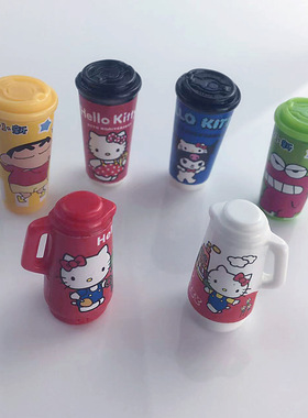 树脂卡通KT猫迷你奶茶水壶DIY饰品配件 hellokitty钥匙扣挂件