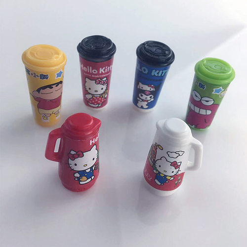 树脂卡通KT猫迷你奶茶水壶DIY饰品配件 hellokitty钥匙扣挂件