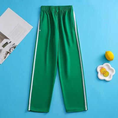 男女校服运动裤夏季裤子服薄款裤杠制服休闲二道同款绿色中小学校