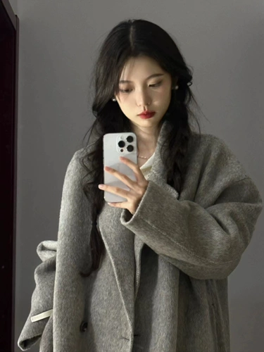 Демисезонное шерстяное двусторонное кашемировое шерстяное пальто