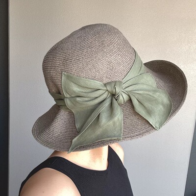 ca4la2025新款蝴蝶结大檐防晒帽