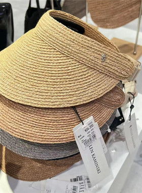 日本拉菲草帽子女新款海边度假防晒遮阳空顶帽女防紫外线松紧带