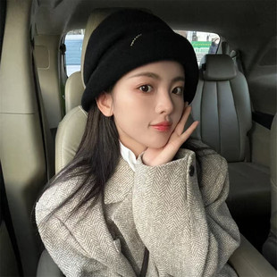 日本maxim帽子秋冬季杨超越同款堆堆帽保暖冷帽羊毛渔夫帽盆帽女