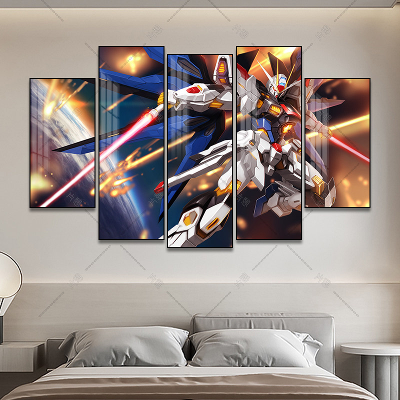 机动战士高达led灯发光挂画二次元网吧电竞房装饰画卧室床头壁画