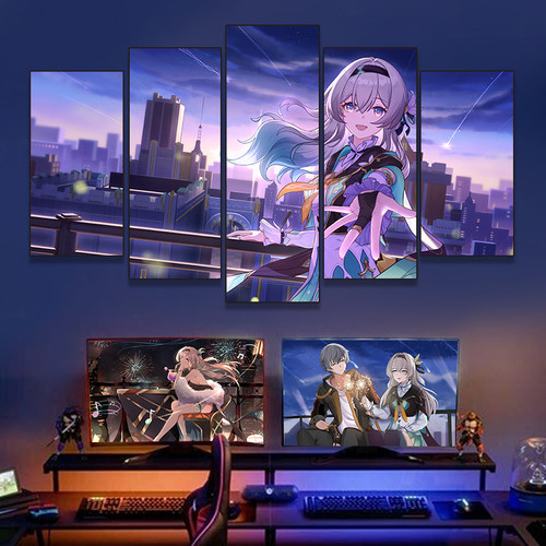 崩坏星穹铁道二次元led灯发光挂画卧室床头墙面装饰画房间壁画