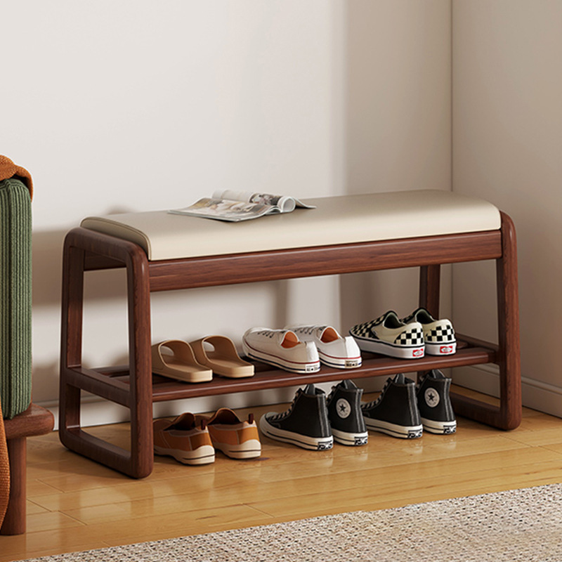 实木换鞋凳门口家用入户门穿鞋凳鞋柜坐凳一体新中式小户型长条凳
