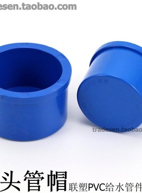 联塑PVC蓝色水族水管 PVC-水管配件蓝色U帽PV管帽C堵头管端盖