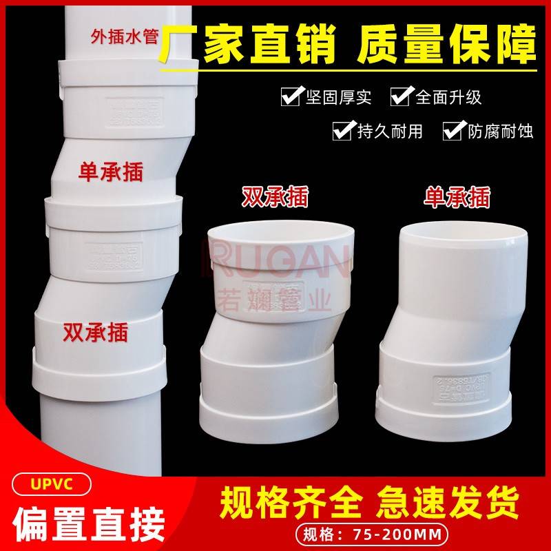 pvc预埋排水管配1件置管古移位偏器51.移动内插75/10单双承插直接