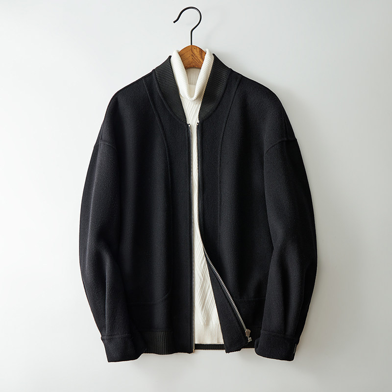 秋冬棒球领双面毛呢男夹克韩版休闲羊毛短款上衣外套F1823*P335，男装夹克，电商D221(原钱塘6000)