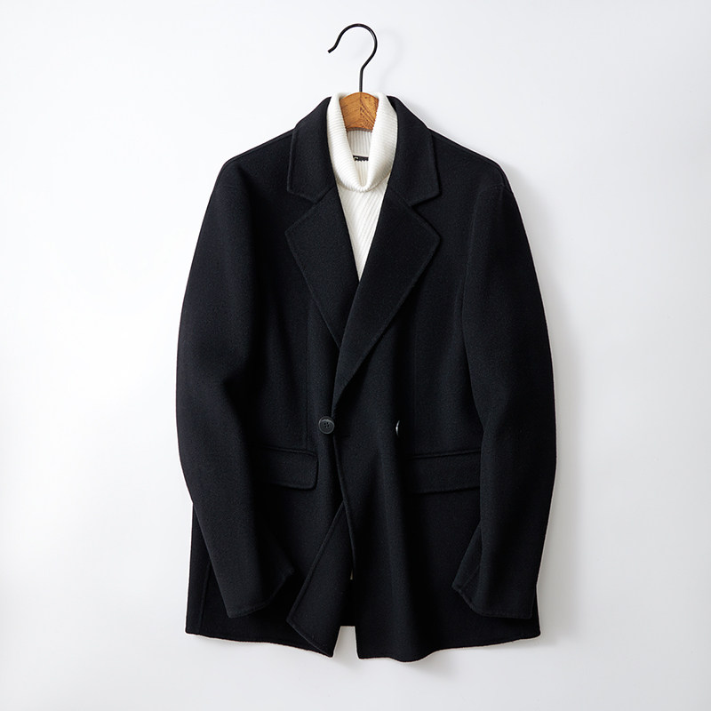 双面毛呢男士西装外套休闲西服羊毛大衣F1833*P315控558图片