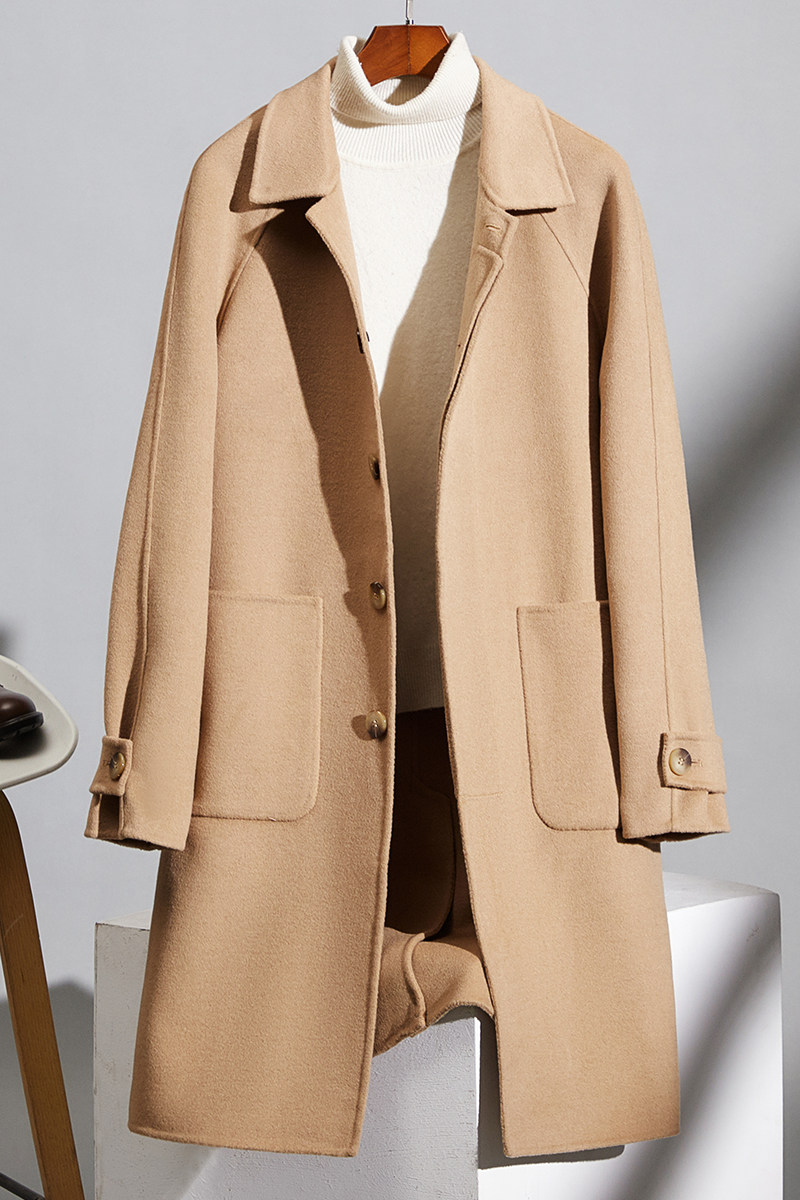 秋冬双面羊毛翻领中长款男士大衣休闲毛呢外套F1817*P355控59,女装短外套,电商D221(原钱塘6000)
