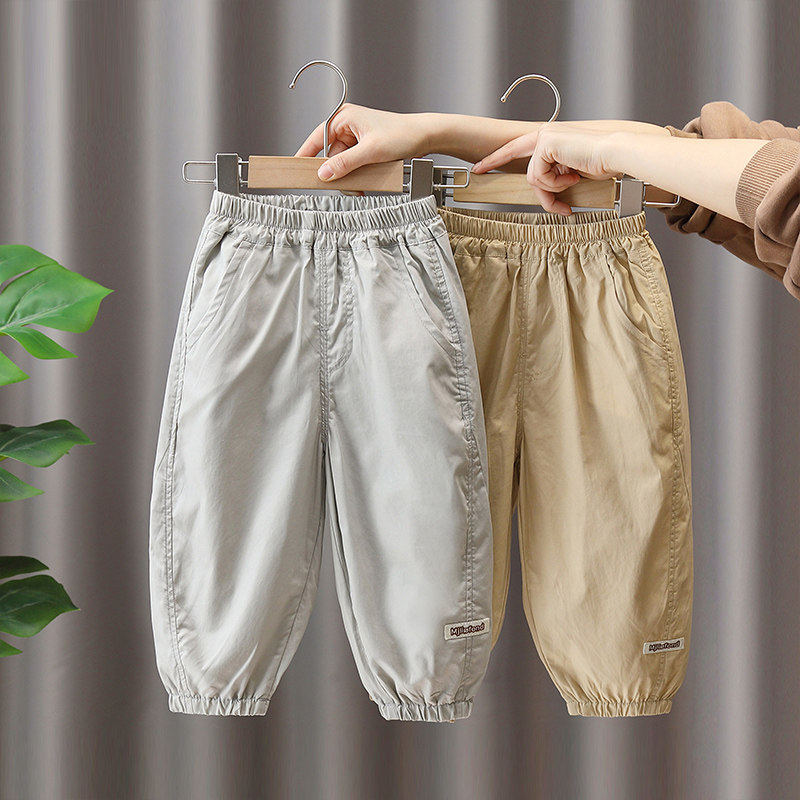 英国DHWA男童裤子春夏季薄款宝宝防蚊裤儿童休闲裤夏天男孩速干裤