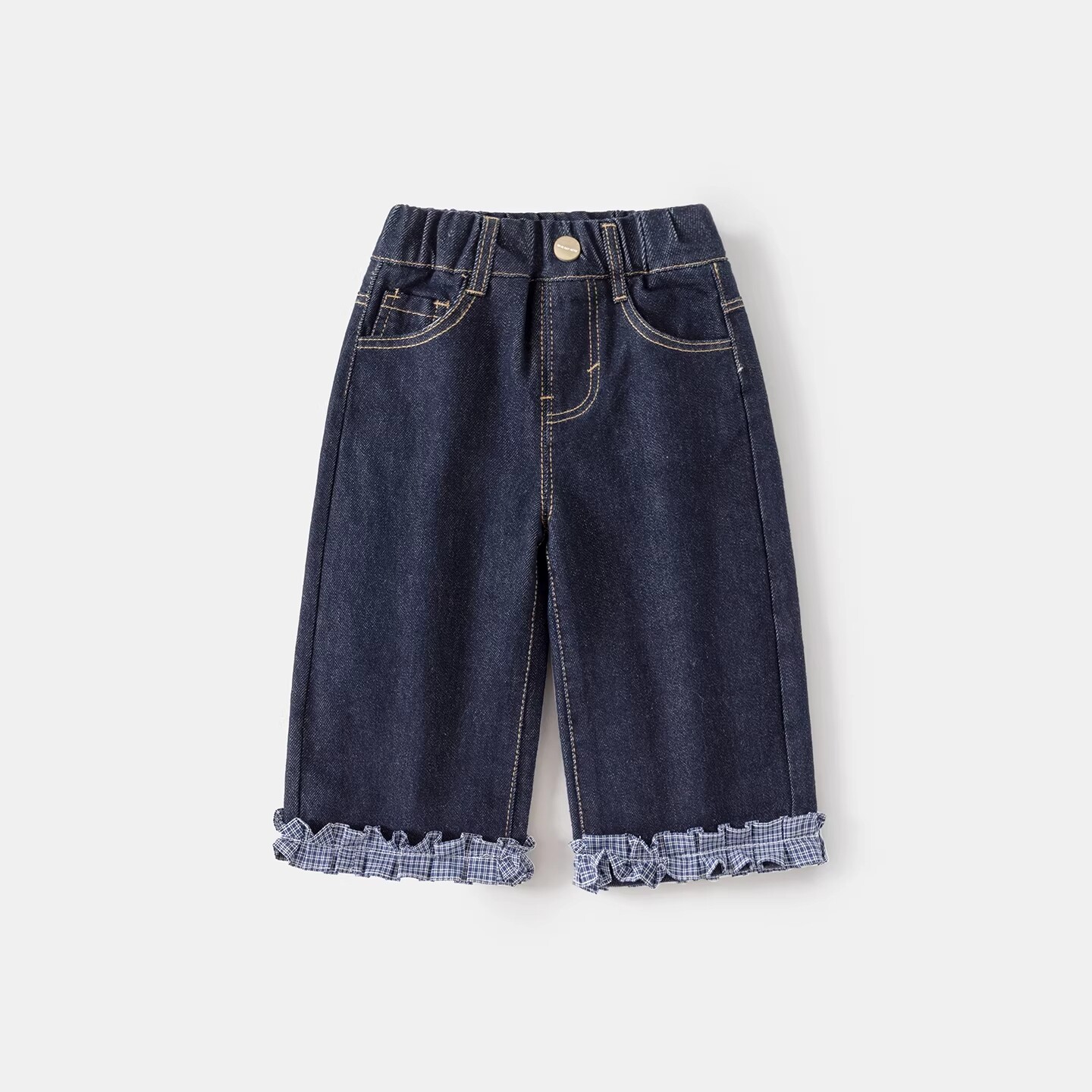 英国DHWA女童牛仔裤春装洋气宝宝裤子外穿休闲长裤儿童直筒裤春秋