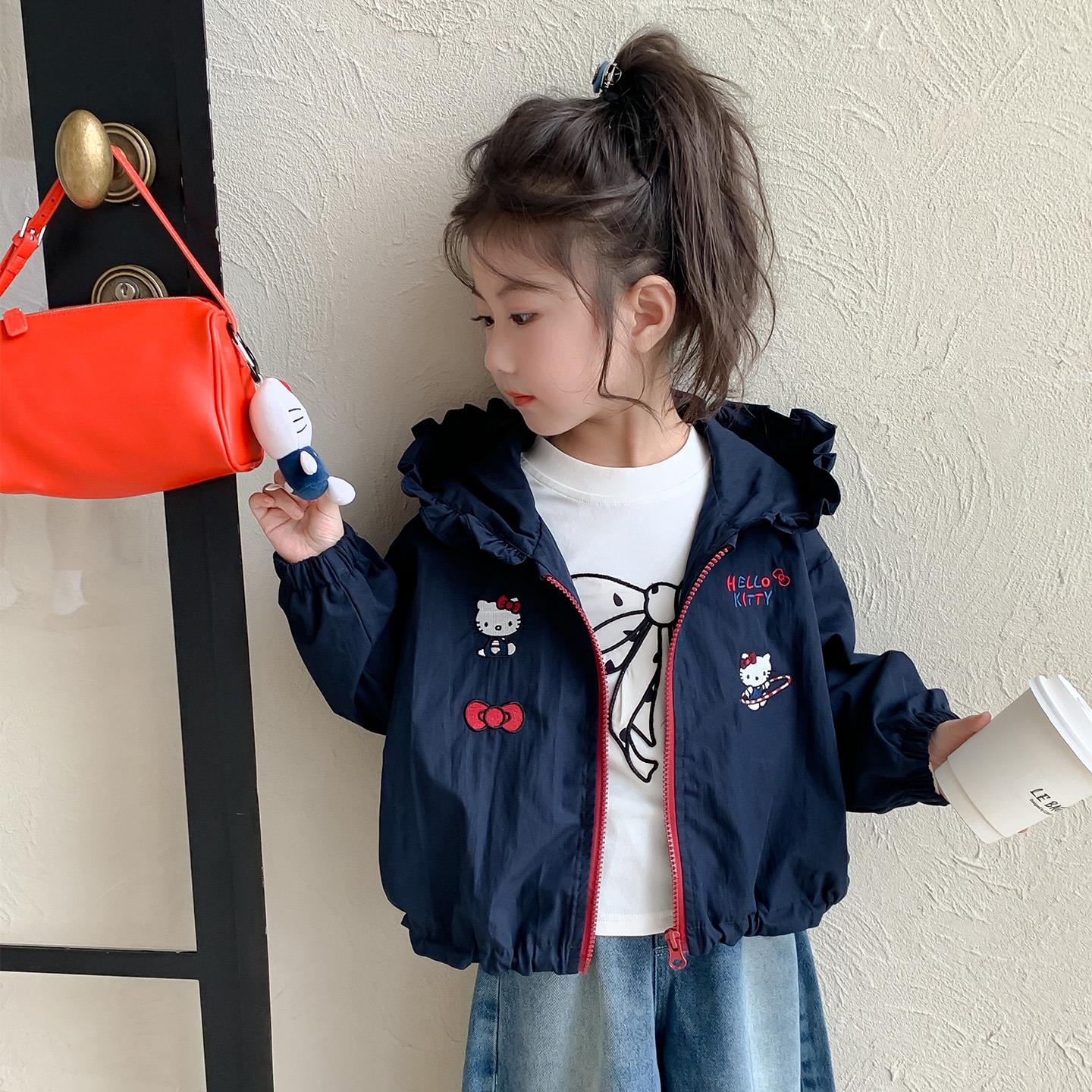 春秋装外套小女孩外套儿童冲锋衣