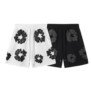 美式DENIM TEARS木棉发泡花男女同款休闲短裤