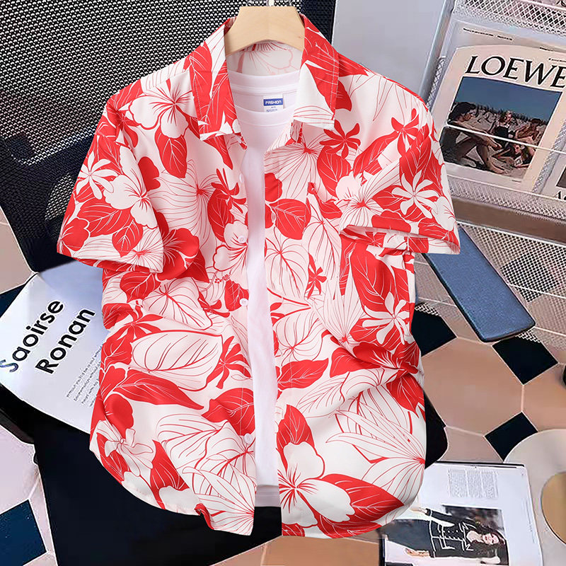 夏日岛服海南三亚夏威夷衬衫男沙滩短裤情侣款翠花套装潮流海滨风