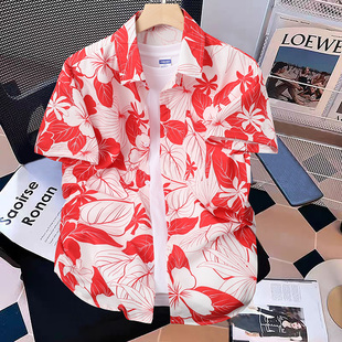 夏日岛服海南三亚夏威夷衬衫男沙滩短裤情侣款翠花套装潮流海滨风