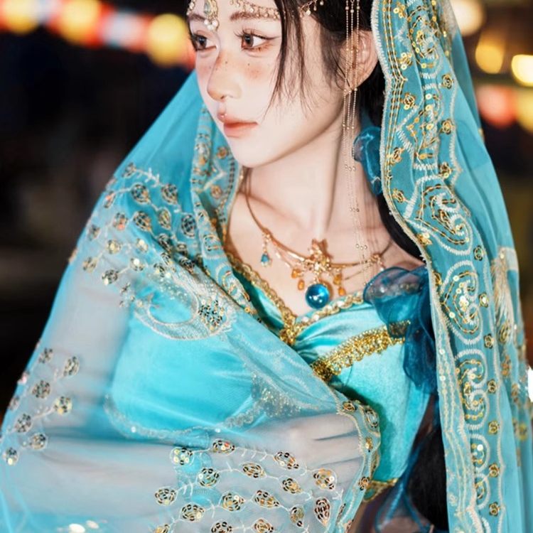 蕾丝头纱敦煌穿搭高级感旗袍异域风情遮脸拍照道具西双版纳穿搭