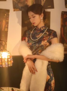 披肩晚礼服新款新娘婚纱舞台演出斗篷大码披风外套秋冬季毛外搭