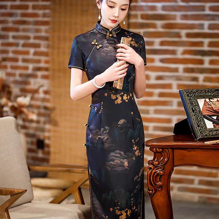改良旗袍2025新款夏季高端显瘦老上海复古民国风气质平时可穿妈妈