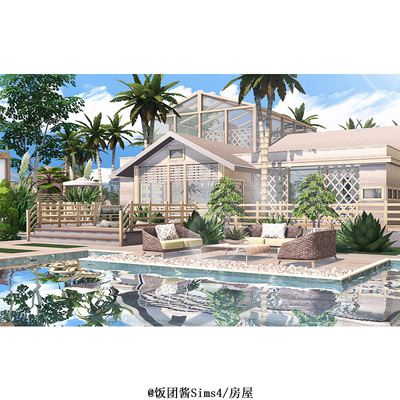 模拟人生4房屋03丨有CC房屋丨自由与清新丨一套房屋带家具建材mod