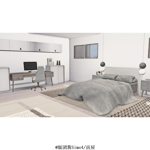 模拟人生4房屋21丨有CC房屋丨白色别墅丨30x20住宅建筑全装修Mod