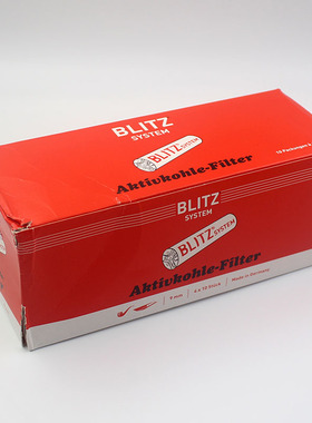 德国BLITZ闪电9mm活性炭烟斗过滤芯进口正品陶瓷头烟嘴配件40支装