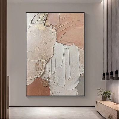 芬奇北欧简约大芬村手绘油画玄关装饰画抽象餐厅画轻奢沙发背景墙