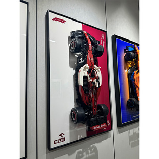 周冠宇双鹰咔哒星辉阿尔法罗密欧F1赛车展示上墙相框积木上墙画