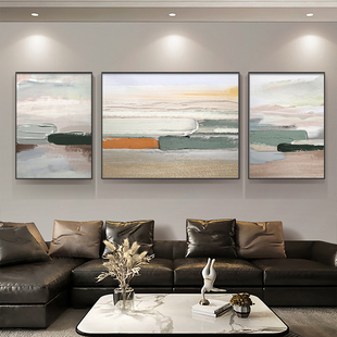 芬奇肌理感奶油极简装饰画抽象艺术感大芬村客厅挂画纯手绘油画