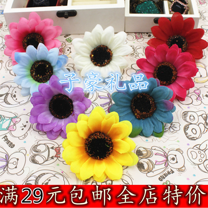 手工diy雏菊仿真绢花菊花太阳花假花头婚庆花艺拍摄道具厂家直销