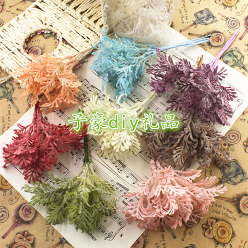 DIY仿真手工花材绿叶松森系叶子