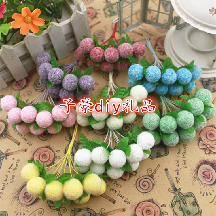 DIY花环材料森女系  假花仿真糖果色泡沫球花束  装饰工艺品