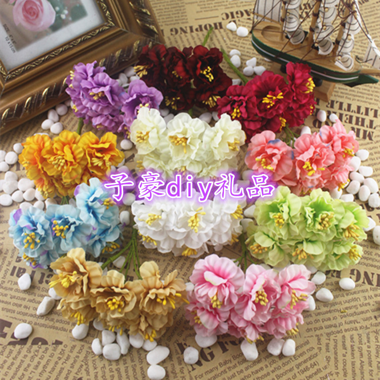DIY手工花环材料 仿真花玫瑰花 假花 绢花新娘头饰手捧花球装饰花