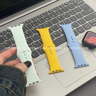 2024年新颜色薄荷浅蓝艳阳表带适用s10苹果iwatchs9SE ultra S11
