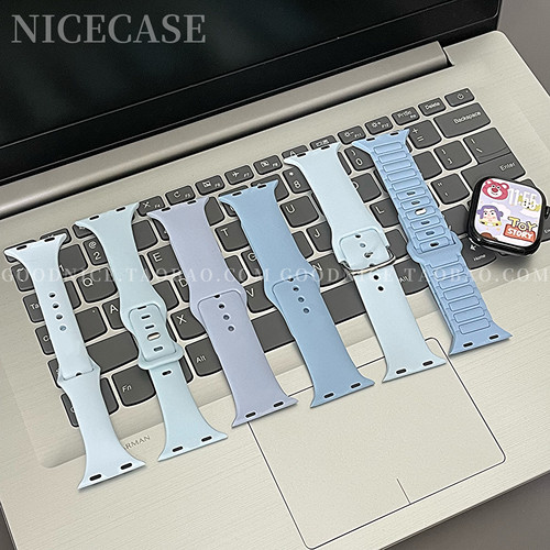 NICECASE新浅蓝表带合集适用s11苹果iwatchs10代s9se3百搭ultra潮