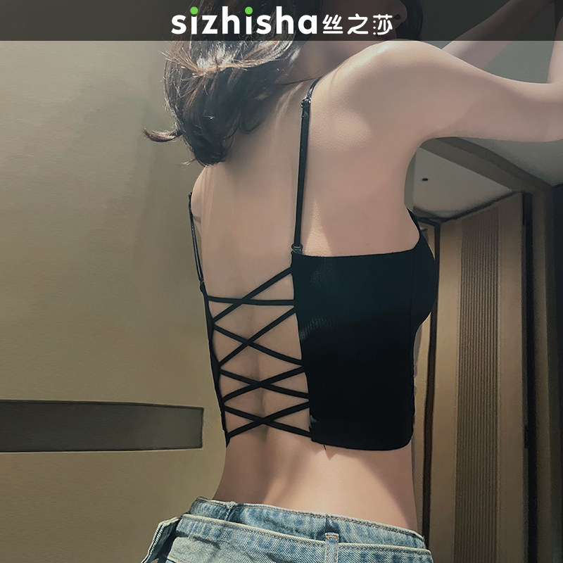 交叉美背背心文胸一体内衣可外穿吊带2023新款爆款内搭防走光胸罩