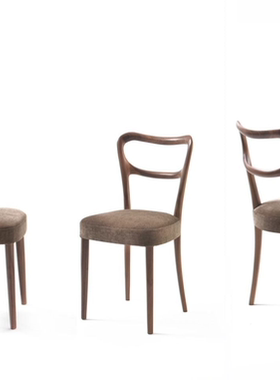 意式极简PORADA北美黑胡桃酒店咖啡厅餐椅北欧原创设计师家具定制