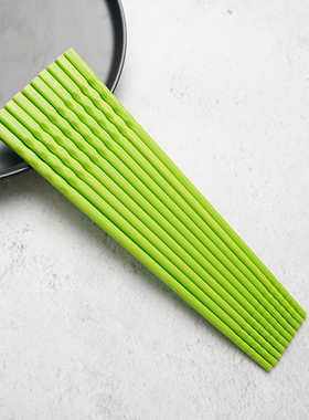 彩色密胺塑料筷子高档家用饭店酒店专用消毒仿瓷结婚筷5双10双装