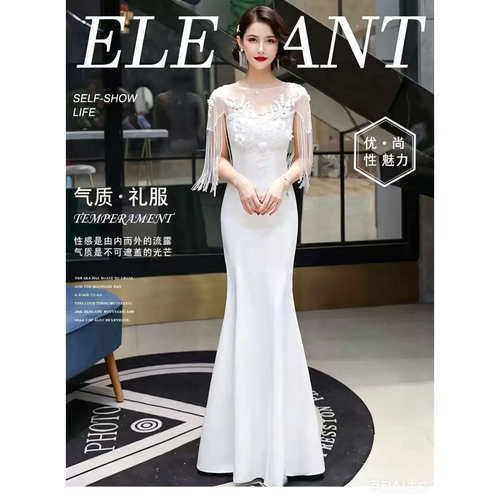 2026超火晚礼服女长款鱼尾端庄宴会成人礼显瘦高端轻奢小众礼服裙