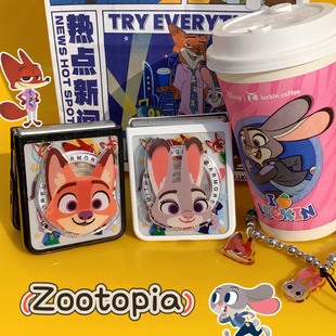 ins韩系卡通疯狂动物城尼克朱迪适用Galaxy三星Zflip7手机壳折叠屏zflip6 5磁吸支架防摔小米MIXFlip2保护套