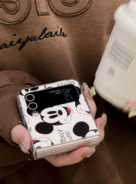 ins日韩可爱米奇头适用三星zflip7手机壳ZFlip5折叠屏zflip6新款创意zflip4/3全包防摔F7110保护套女款