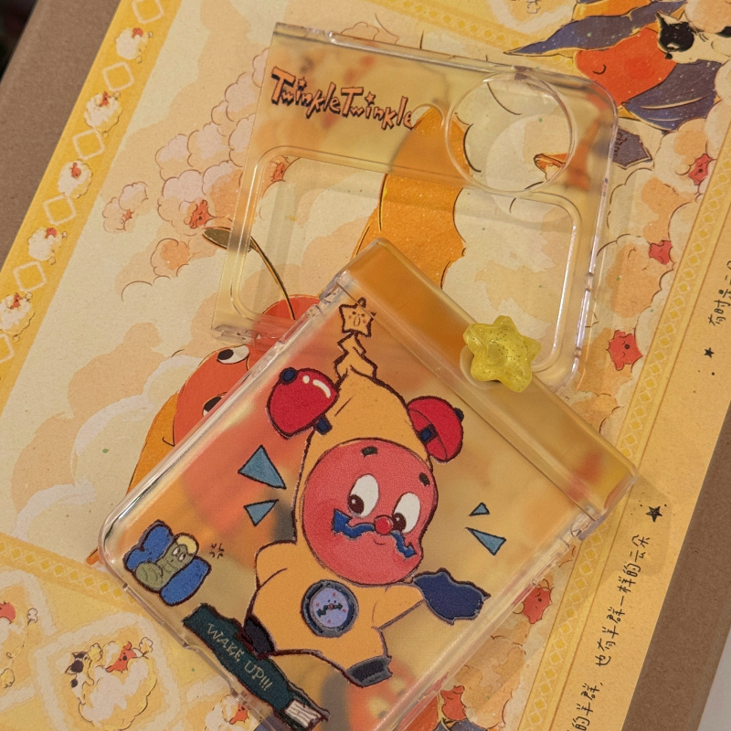 ins韩系可爱星星人适用华为puraX手机壳pocket2小米MIXFlip2折叠屏OPPOFindN3Flip摩托罗拉Razr60三星zflip57