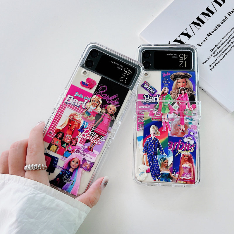 ins欧美卡通芭比娃娃适用三星zflip7手机壳ZFlip6全包