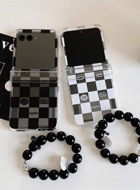 ins小红色同款卡通格子适用于摩托罗拉razr50手机壳新款超薄motorazr40 Ultra手链保护套防摔女