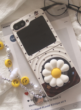 ins韩国GD权志龙小雏菊适用三星Zflip7手机壳zflip5折叠屏zflip6防摔w23flip磁吸支架手链zflip4保护套潮酷款