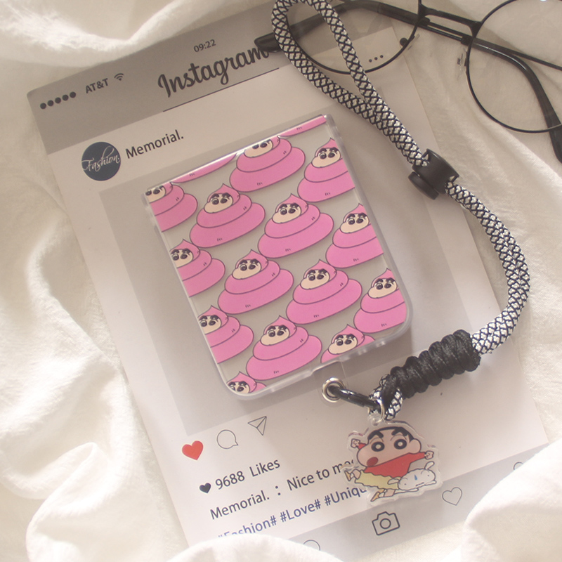 适用华为puraX手机壳Pocket2韩风ins卡通大便蜡笔小新OPPOFindN3Flip摩托罗拉Razr60R50折叠屏小米mixflip2套